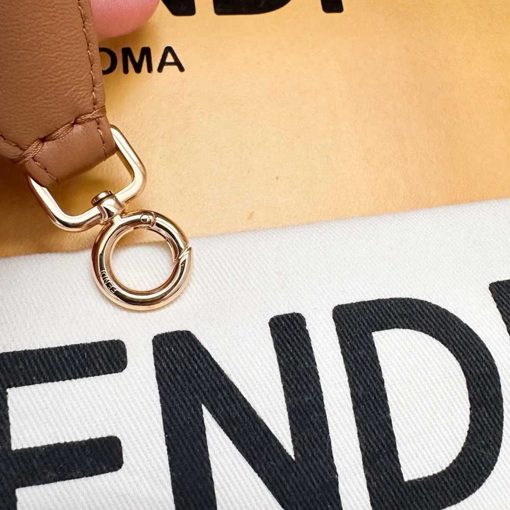 Fendi Shiny Nappa Medium Fendi First Caramello Clutch Bag - Picture 12 of 16